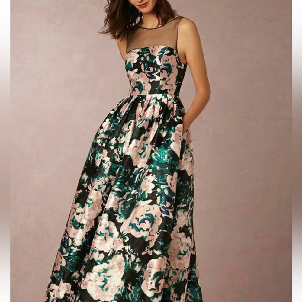 Adrianna Papell Floral Illusion Gown l NWT